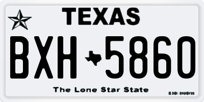 TX license plate BXH5860