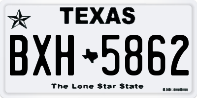 TX license plate BXH5862