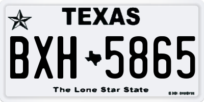 TX license plate BXH5865