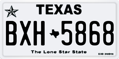 TX license plate BXH5868