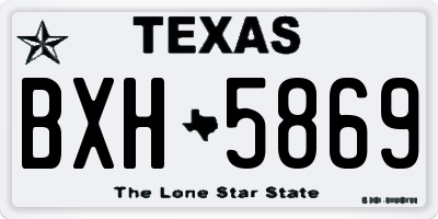 TX license plate BXH5869