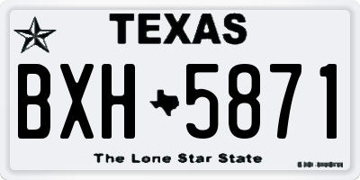 TX license plate BXH5871