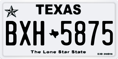 TX license plate BXH5875