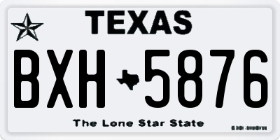 TX license plate BXH5876