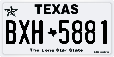 TX license plate BXH5881
