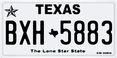 TX license plate BXH5883