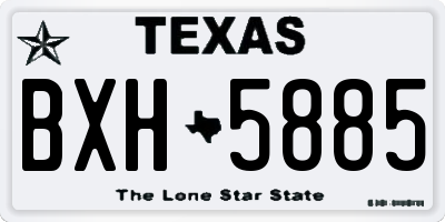TX license plate BXH5885