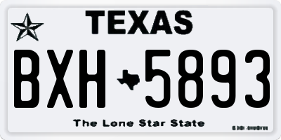 TX license plate BXH5893