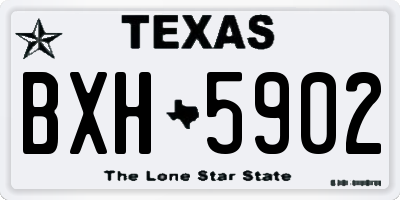 TX license plate BXH5902