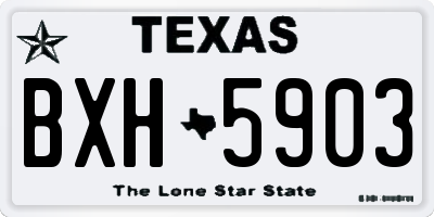 TX license plate BXH5903