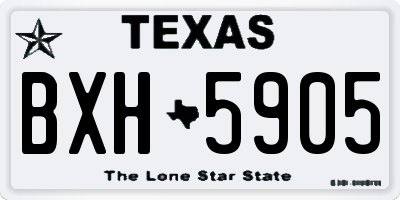 TX license plate BXH5905