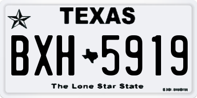 TX license plate BXH5919