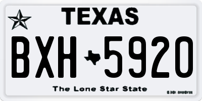 TX license plate BXH5920