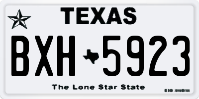TX license plate BXH5923