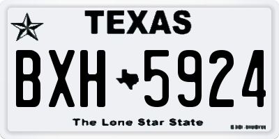 TX license plate BXH5924