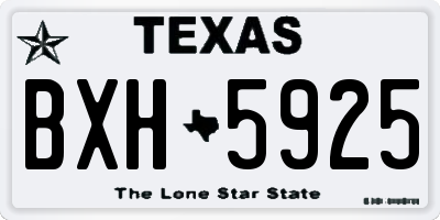 TX license plate BXH5925