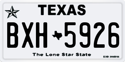 TX license plate BXH5926