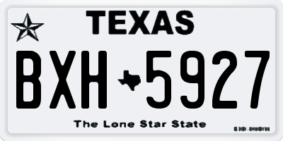 TX license plate BXH5927