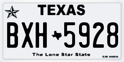 TX license plate BXH5928