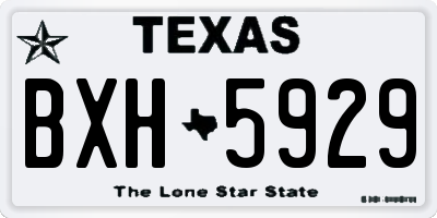 TX license plate BXH5929