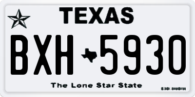 TX license plate BXH5930