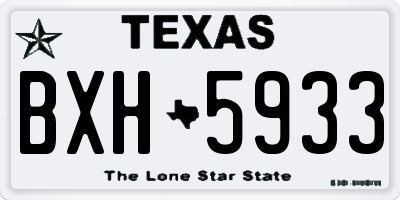 TX license plate BXH5933