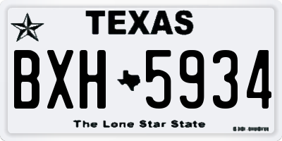 TX license plate BXH5934