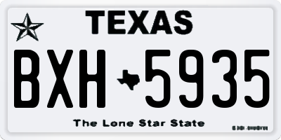 TX license plate BXH5935