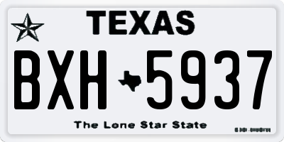 TX license plate BXH5937