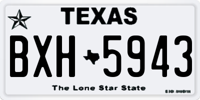 TX license plate BXH5943