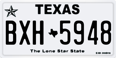 TX license plate BXH5948