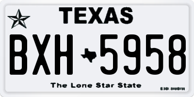 TX license plate BXH5958
