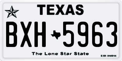 TX license plate BXH5963