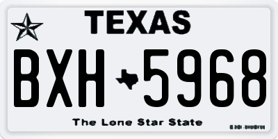 TX license plate BXH5968