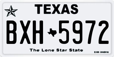 TX license plate BXH5972