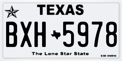 TX license plate BXH5978