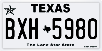 TX license plate BXH5980