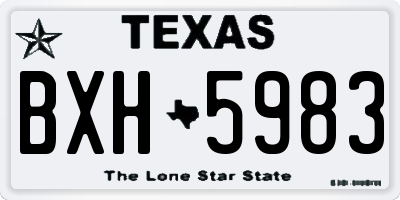 TX license plate BXH5983