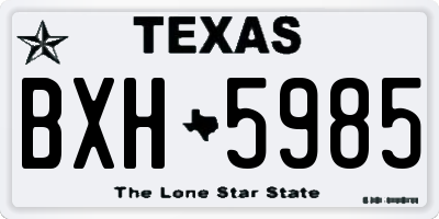 TX license plate BXH5985