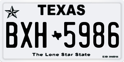 TX license plate BXH5986