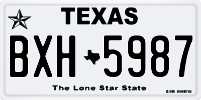 TX license plate BXH5987