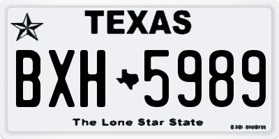 TX license plate BXH5989