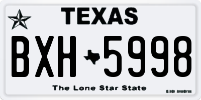 TX license plate BXH5998