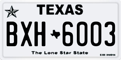 TX license plate BXH6003