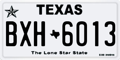 TX license plate BXH6013