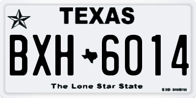 TX license plate BXH6014