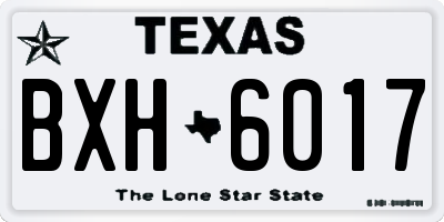 TX license plate BXH6017