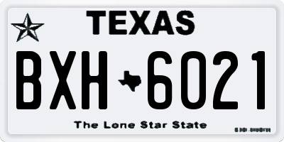 TX license plate BXH6021