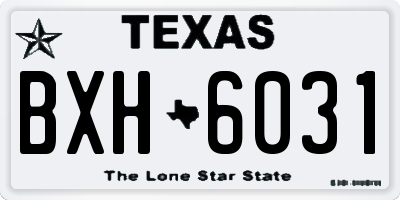 TX license plate BXH6031