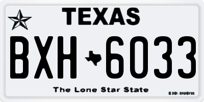 TX license plate BXH6033